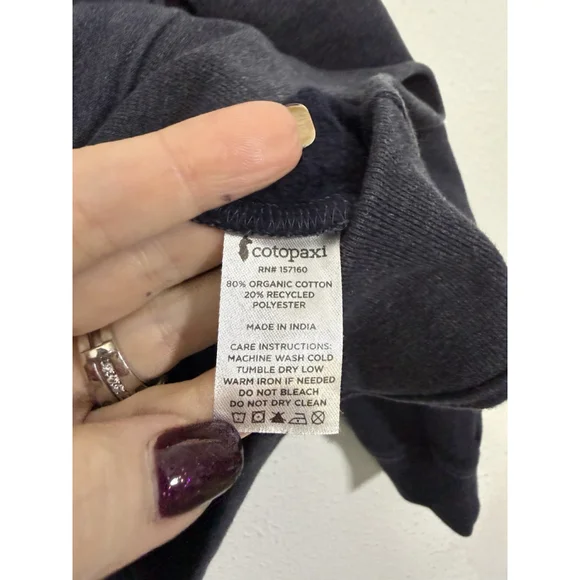 Cotopaxi Men’s Do Good Hooded Sweatshirt Large Blue Organic Cotton Sustainable - Picture 8 of 8